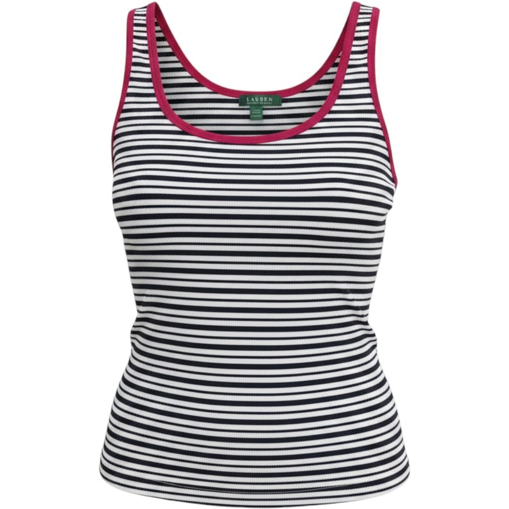 Lauren Ralph Lauren Tank Top Wms 2X Navy White Striped Red Ringer Nautical Prep